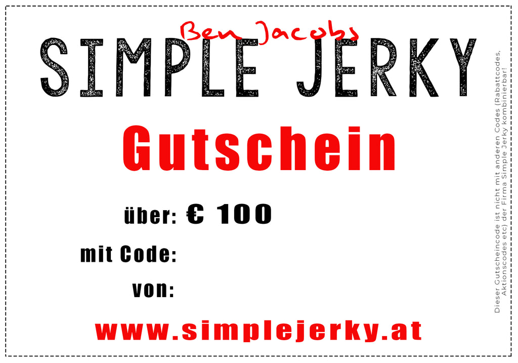 Beef Jerky Gutschein - € 100